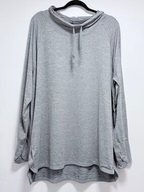JONES NEW YORK WOMENS PLUS SIZE 3X SPORTWEAR MOCK NECK LONG SLEEVE TOP GRAY